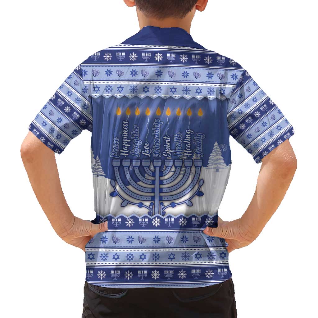 Hanukkah Christmas Family Matching Summer Maxi Dress and Hawaiian Shirt Love And Lights - Wonder Print Shop