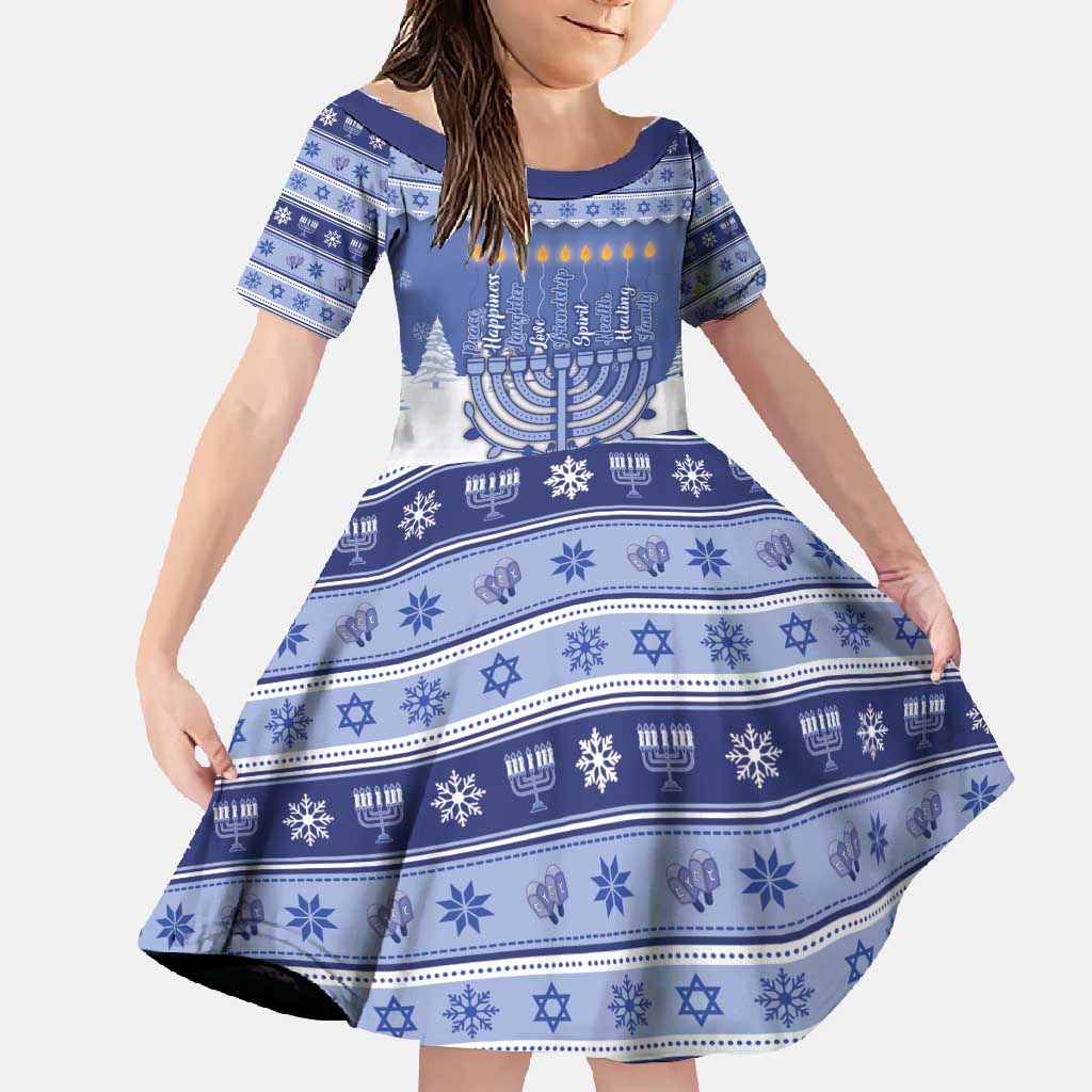 Hanukkah Christmas Family Matching Summer Maxi Dress and Hawaiian Shirt Love And Lights - Wonder Print Shop
