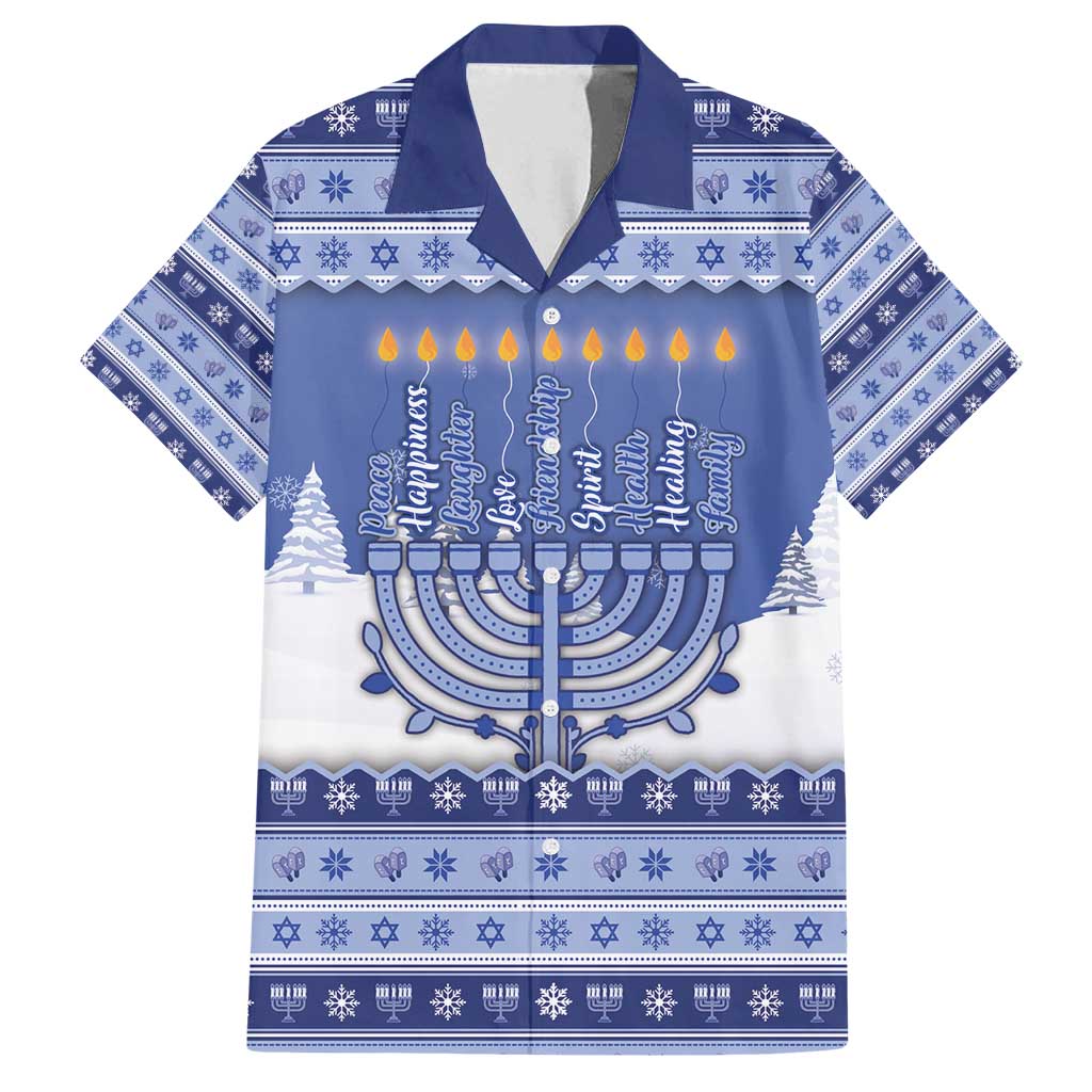 Hanukkah Christmas Family Matching Summer Maxi Dress and Hawaiian Shirt Love And Lights - Wonder Print Shop
