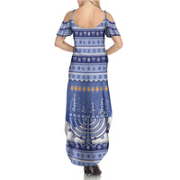 Hanukkah Christmas Family Matching Summer Maxi Dress and Hawaiian Shirt Love And Lights - Wonder Print Shop