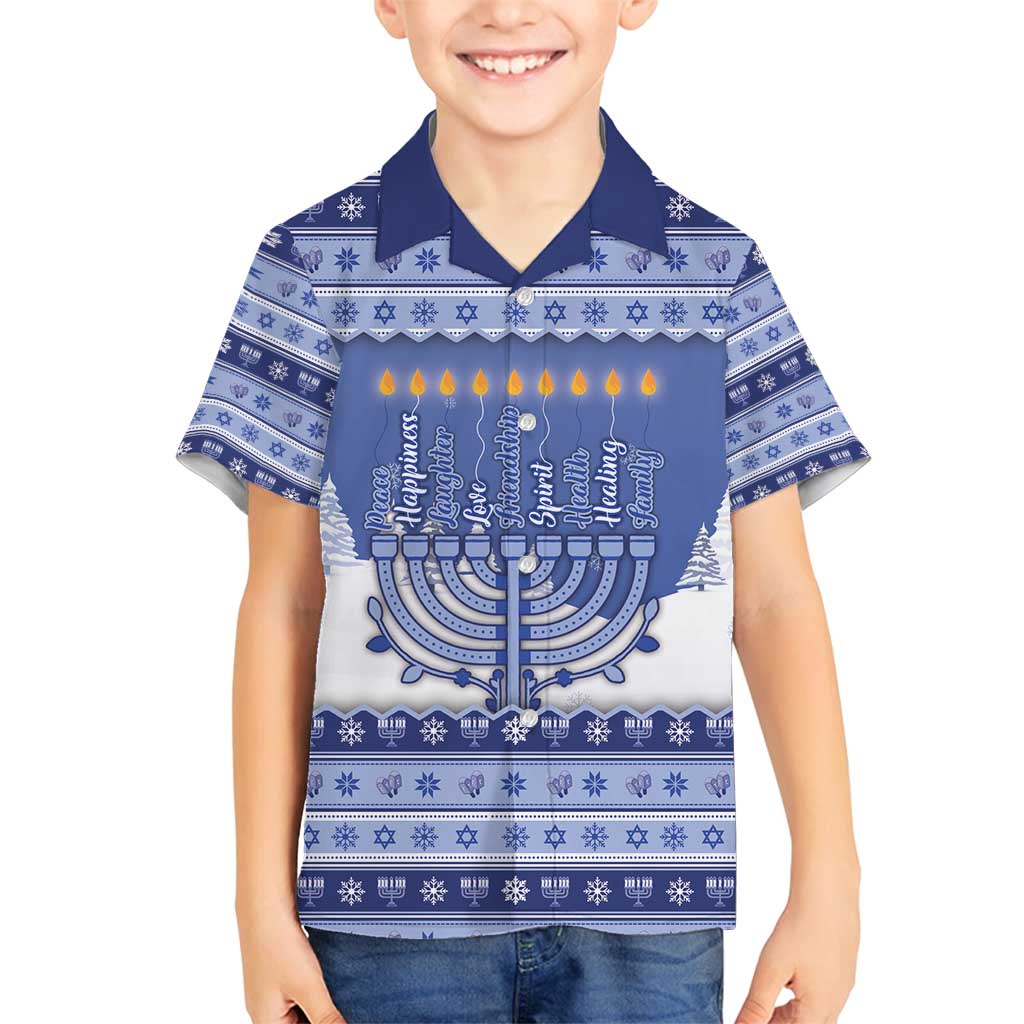 Hanukkah Christmas Family Matching Summer Maxi Dress and Hawaiian Shirt Love And Lights - Wonder Print Shop