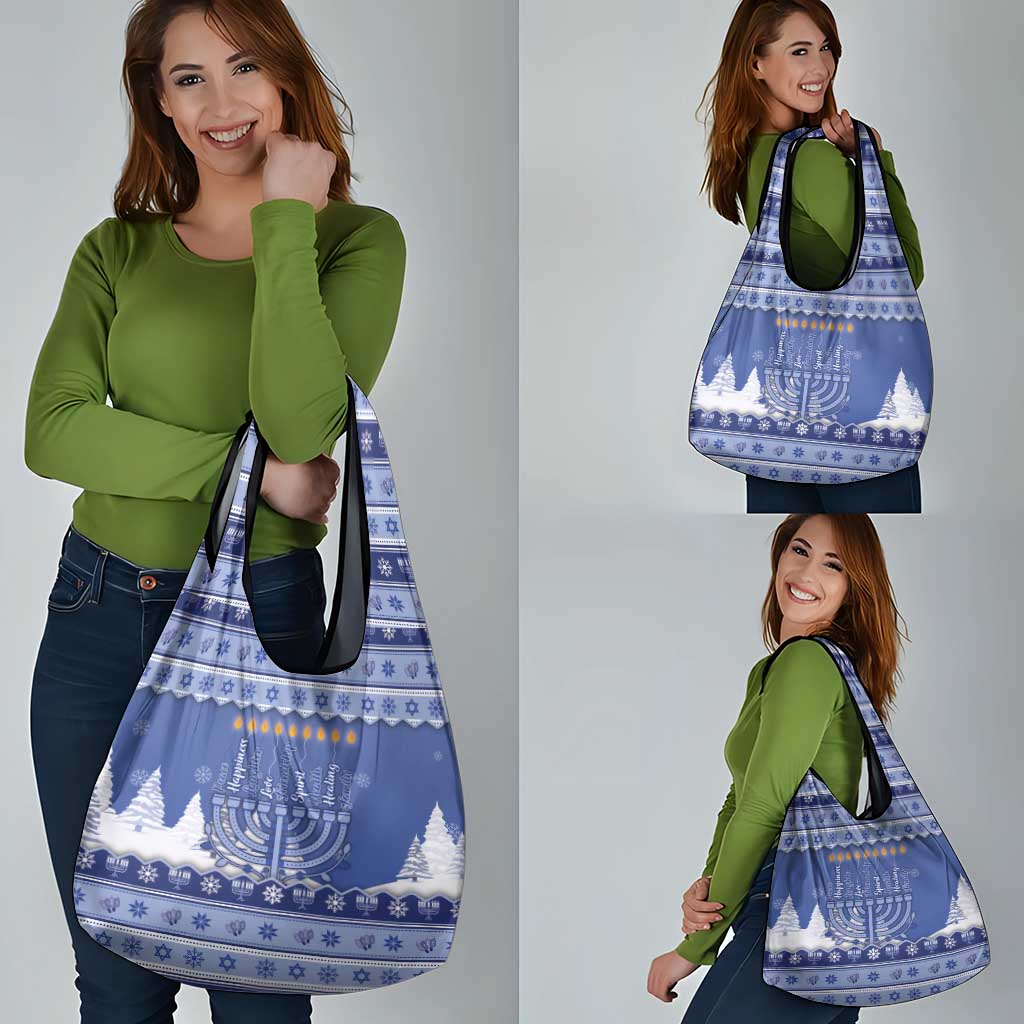 Hanukkah Christmas Grocery Bag Love And Lights - Wonder Print Shop