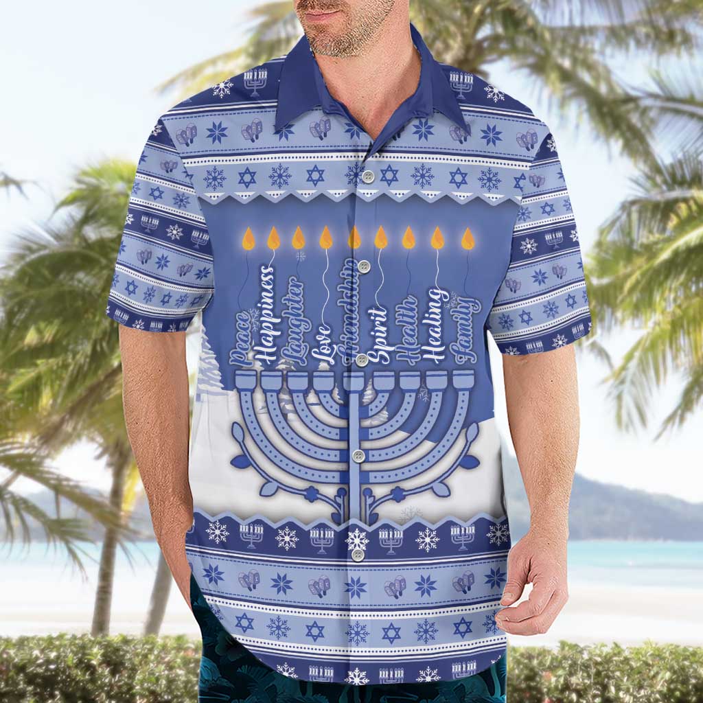 Hanukkah Christmas Hawaiian Shirt Love And Lights - Wonder Print Shop