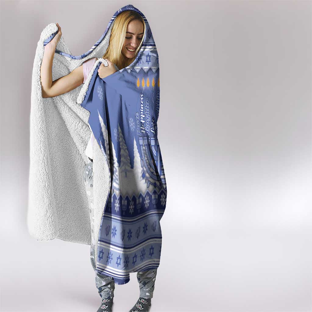 Hanukkah Christmas Hooded Blanket Love And Lights - Wonder Print Shop