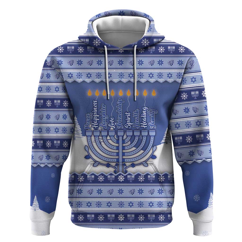 Hanukkah Christmas Hoodie Love And Lights - Wonder Print Shop