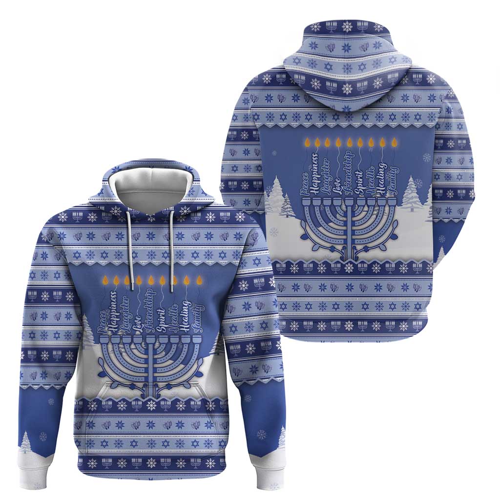 Hanukkah Christmas Hoodie Love And Lights - Wonder Print Shop