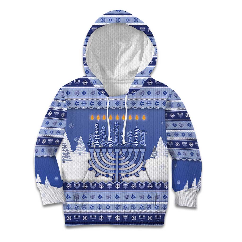 Hanukkah Christmas Kid Hoodie Love And Lights - Wonder Print Shop