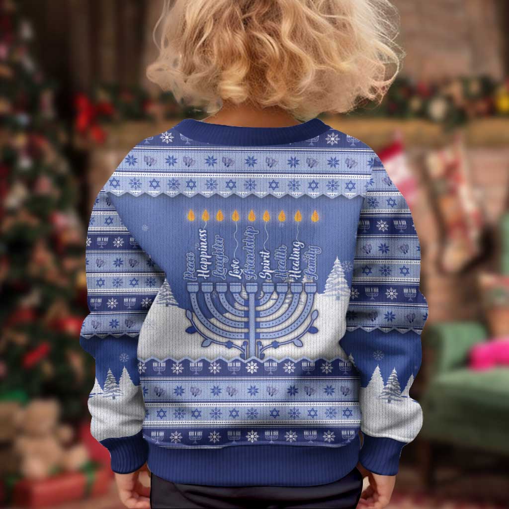 Hanukkah Christmas Kid Ugly Christmas Sweater Love And Lights - Wonder Print Shop