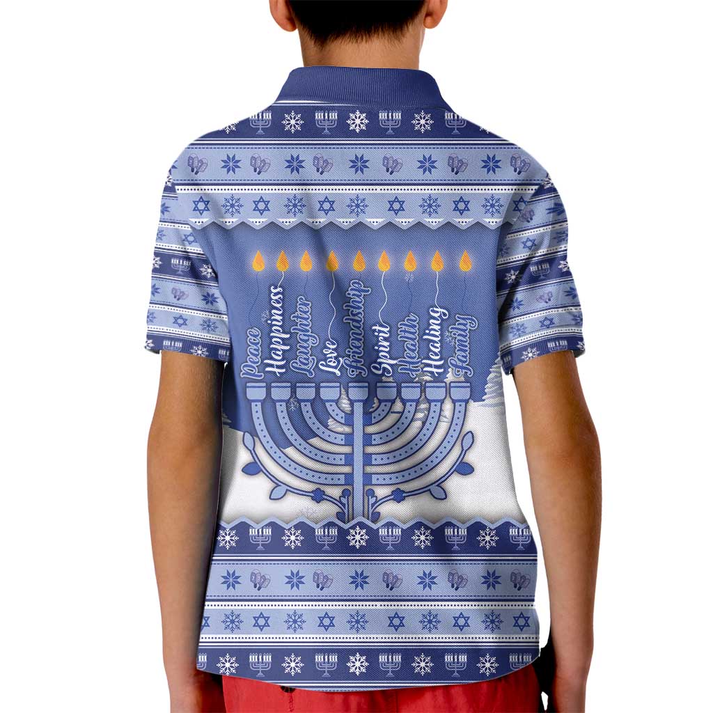 Hanukkah Christmas Kid Polo Shirt Love And Lights - Wonder Print Shop