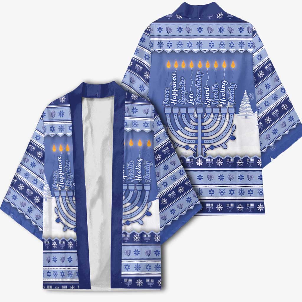 Hanukkah Christmas Kimono Love And Lights - Wonder Print Shop
