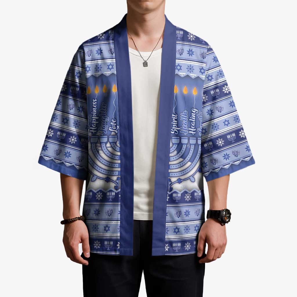 Hanukkah Christmas Kimono Love And Lights - Wonder Print Shop