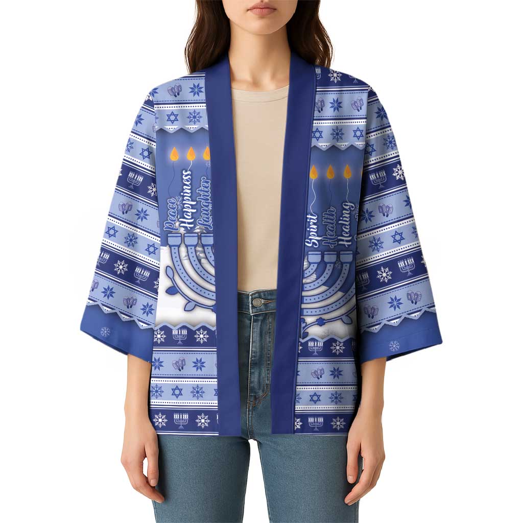 Hanukkah Christmas Kimono Love And Lights - Wonder Print Shop