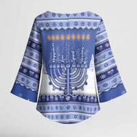 Hanukkah Christmas Kimono Sleeve Blouse Love And Lights - Wonder Print Shop