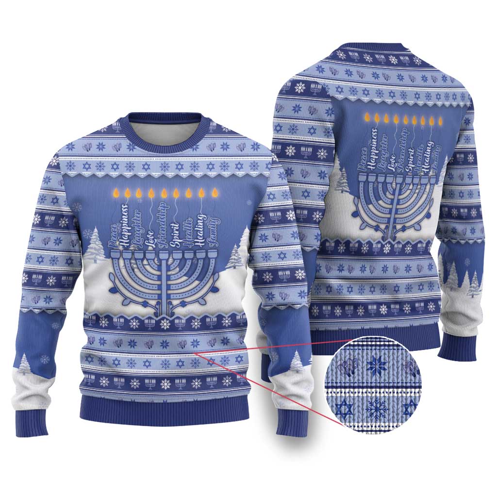 Hanukkah Christmas Ugly Christmas Sweater Love And Lights - Wonder Print Shop