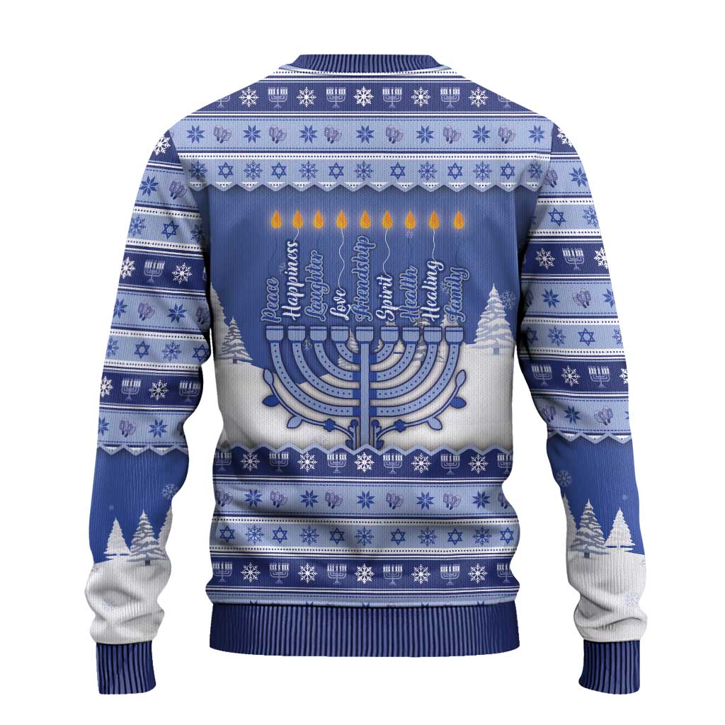 Hanukkah Christmas Ugly Christmas Sweater Love And Lights - Wonder Print Shop