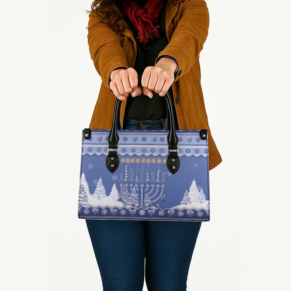Hanukkah Christmas Leather Bag Love And Lights - Wonder Print Shop
