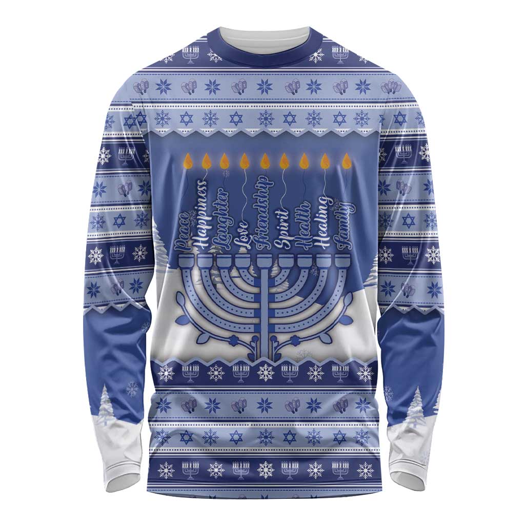 Hanukkah Christmas Long Sleeve Shirt Love And Lights - Wonder Print Shop