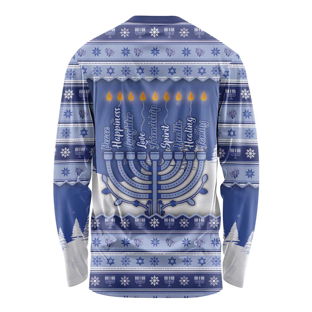 Hanukkah Christmas Long Sleeve Shirt Love And Lights - Wonder Print Shop