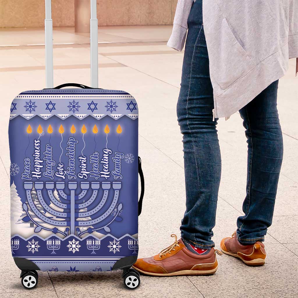 Hanukkah Christmas Luggage Cover Love And Lights - Wonder Print Shop