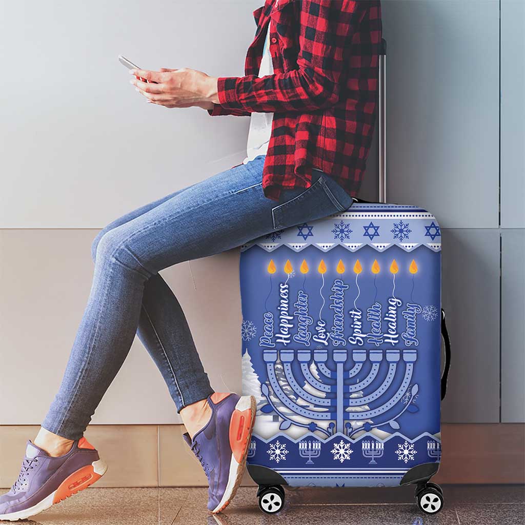 Hanukkah Christmas Luggage Cover Love And Lights - Wonder Print Shop