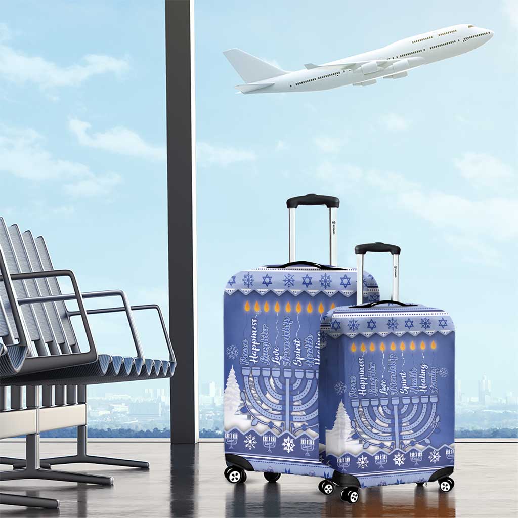 Hanukkah Christmas Luggage Cover Love And Lights - Wonder Print Shop