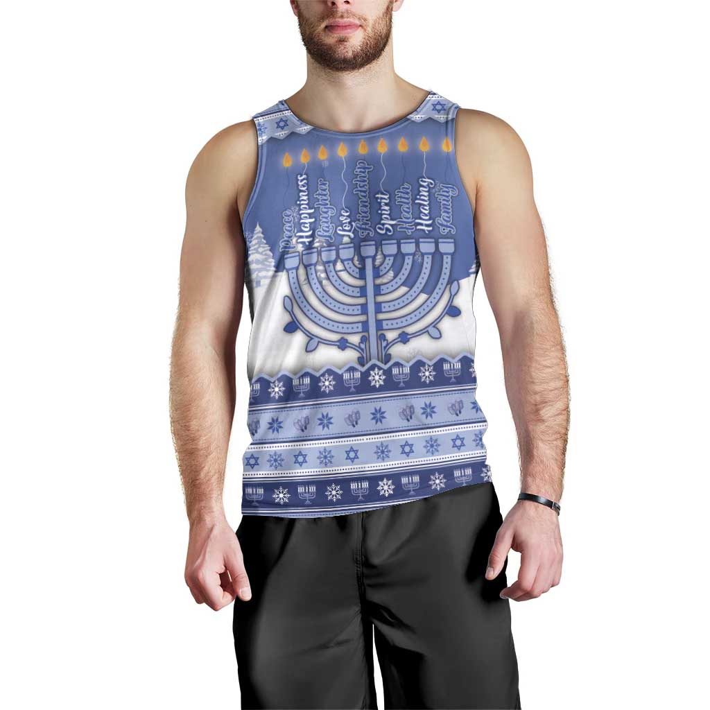 Hanukkah Christmas Men Tank Top Love And Lights - Wonder Print Shop