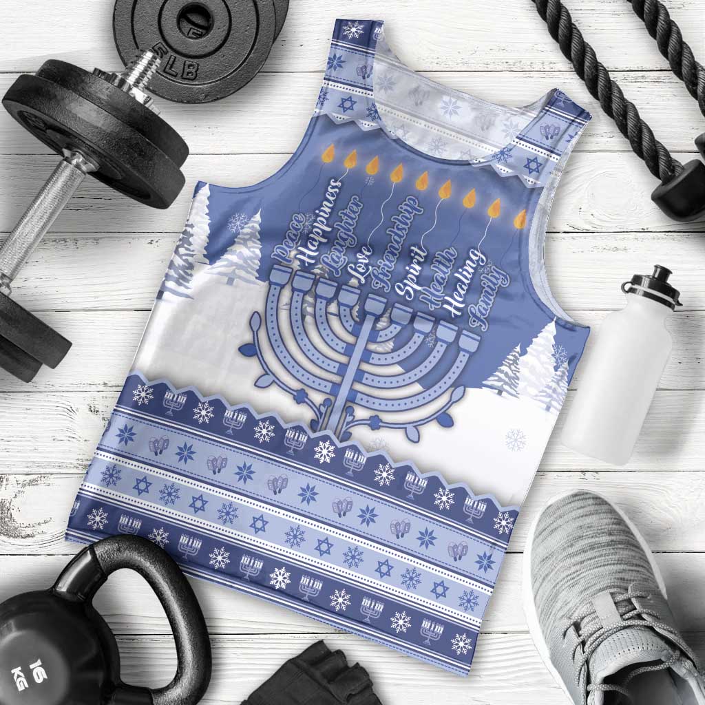 Hanukkah Christmas Men Tank Top Love And Lights - Wonder Print Shop