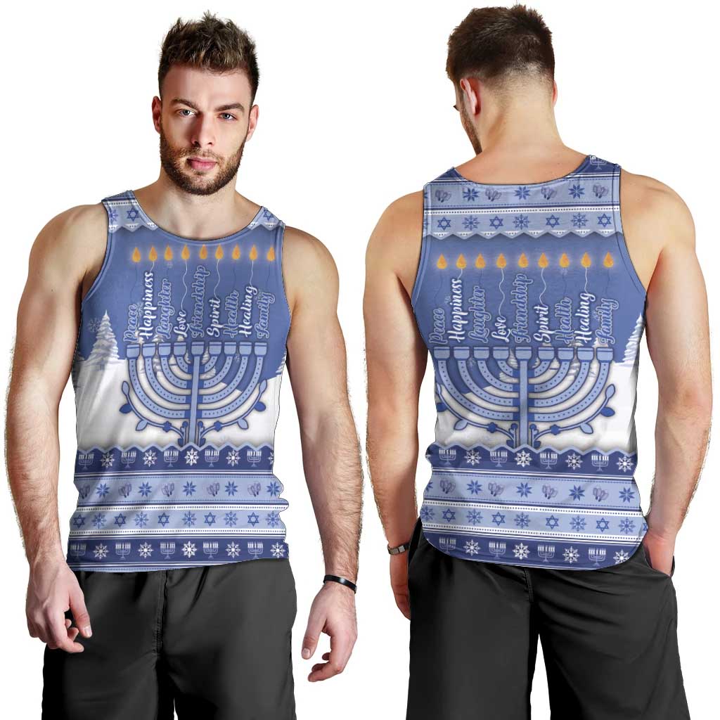Hanukkah Christmas Men Tank Top Love And Lights - Wonder Print Shop