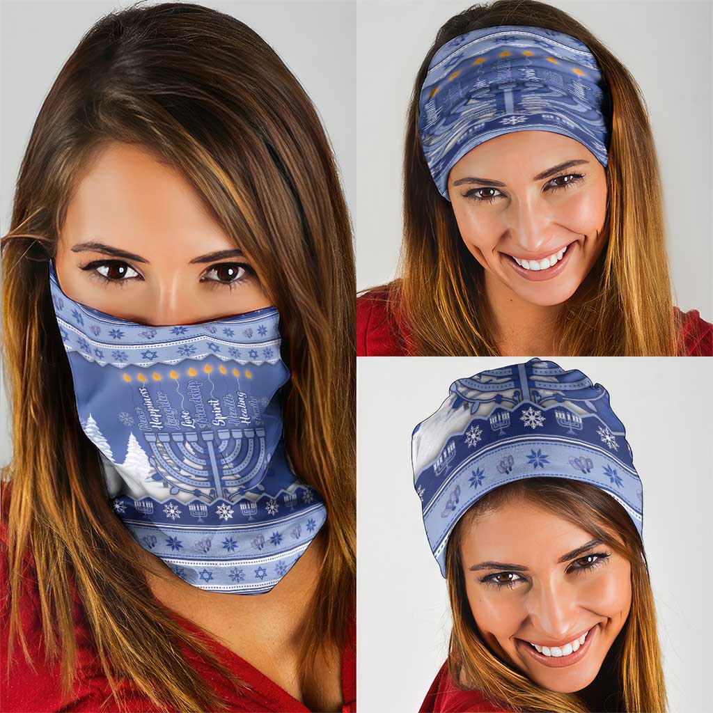 Hanukkah Christmas Neck Gaiter Love And Lights - Wonder Print Shop