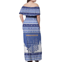 Hanukkah Christmas Off Shoulder Maxi Dress Love And Lights - Wonder Print Shop
