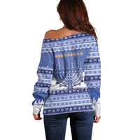 Hanukkah Christmas Off Shoulder Sweater Love And Lights - Wonder Print Shop
