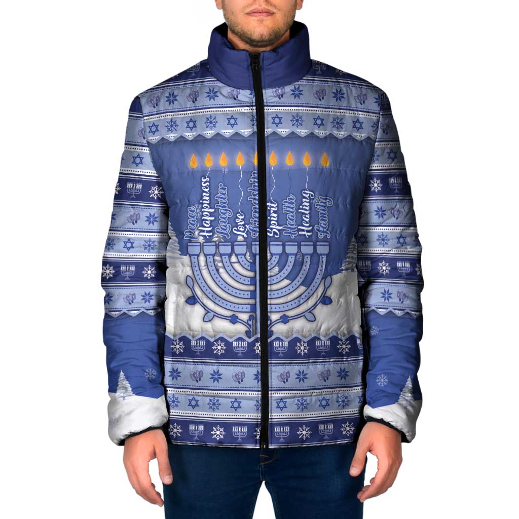 Hanukkah Christmas Padded Jacket Love And Lights - Wonder Print Shop