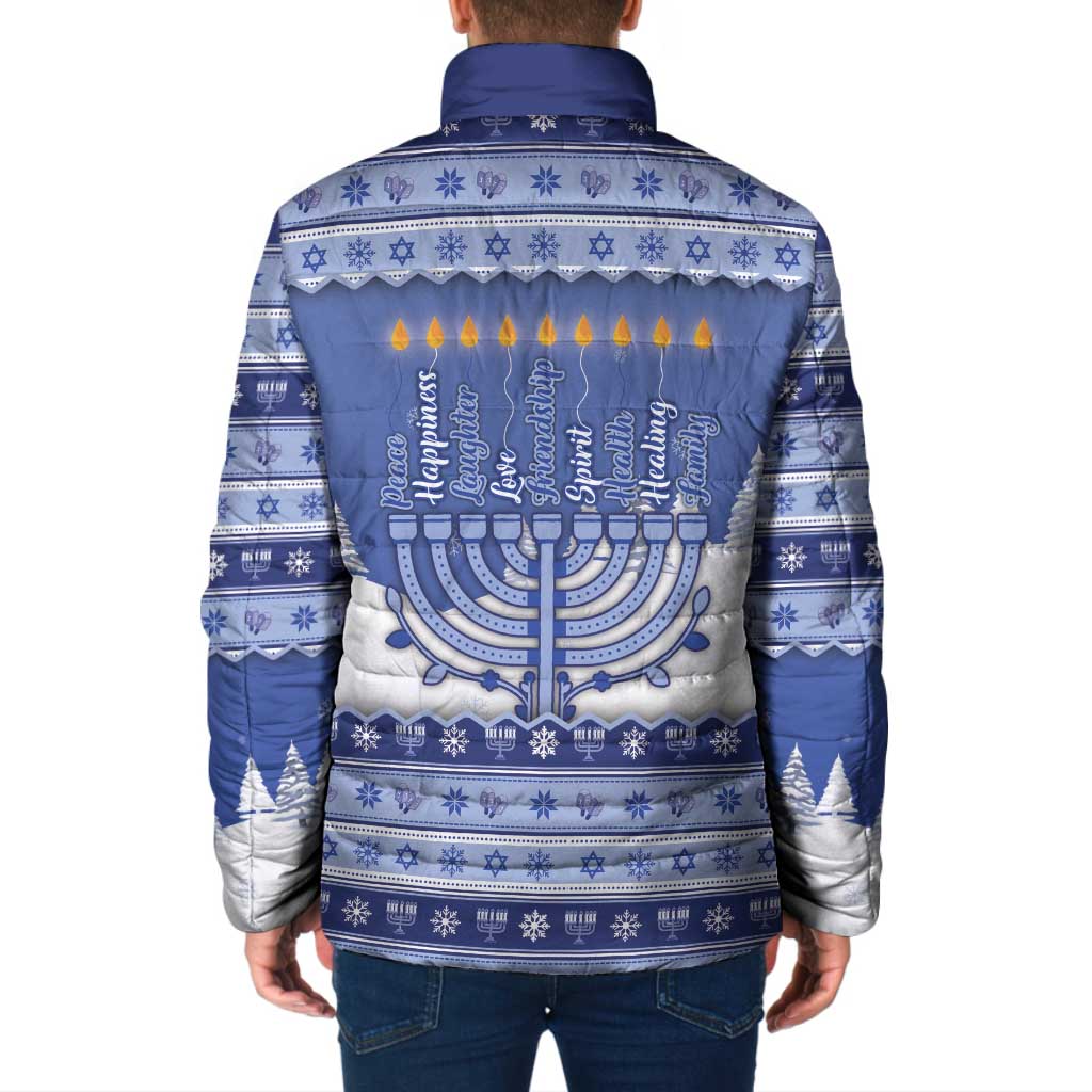 Hanukkah Christmas Padded Jacket Love And Lights - Wonder Print Shop
