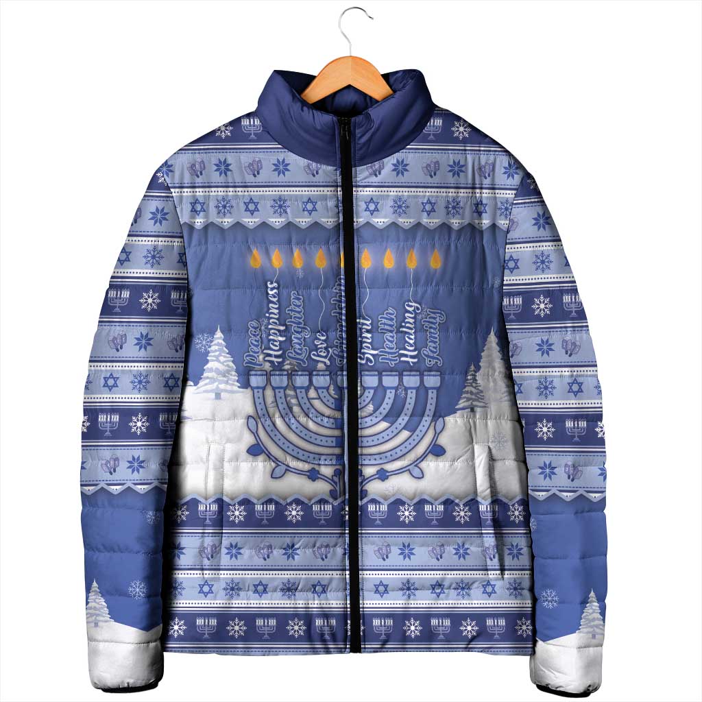 Hanukkah Christmas Padded Jacket Love And Lights - Wonder Print Shop