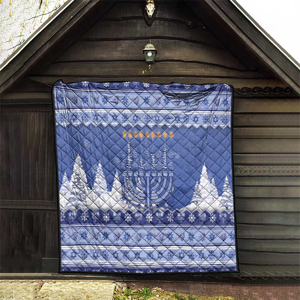 Hanukkah Christmas Quilt Love And Lights - Wonder Print Shop