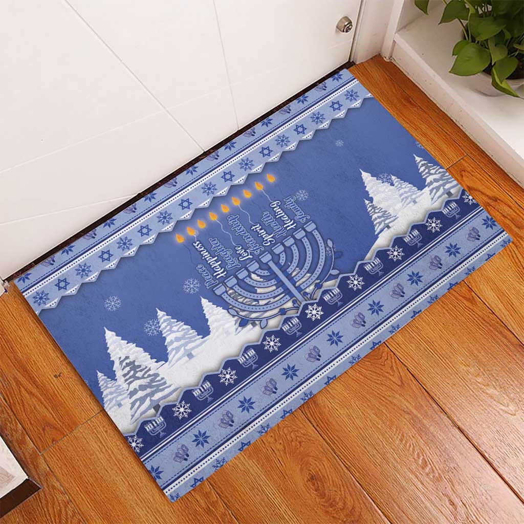 Hanukkah Christmas Rubber Doormat Love And Lights - Wonder Print Shop