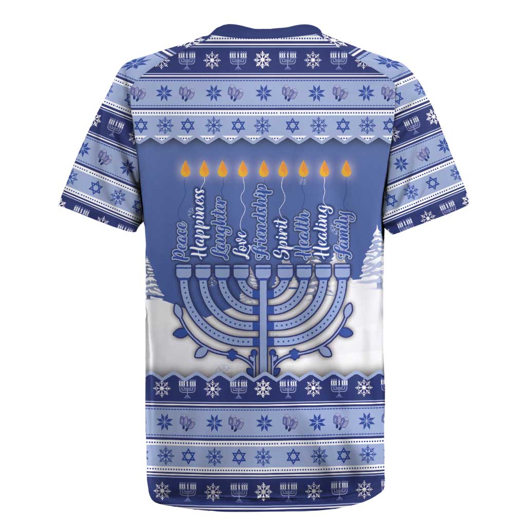 Hanukkah Christmas Rugby Jersey Love And Lights - Wonder Print Shop