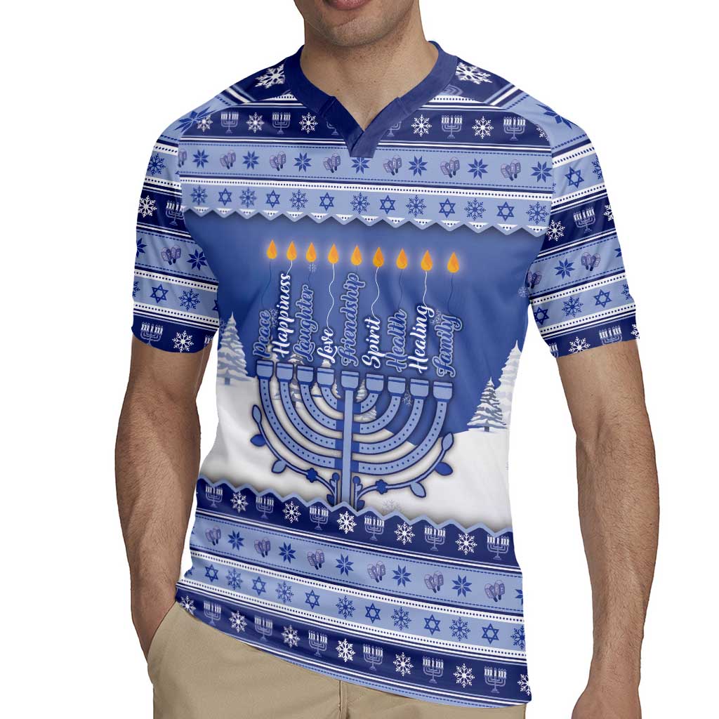Hanukkah Christmas Rugby Jersey Love And Lights - Wonder Print Shop