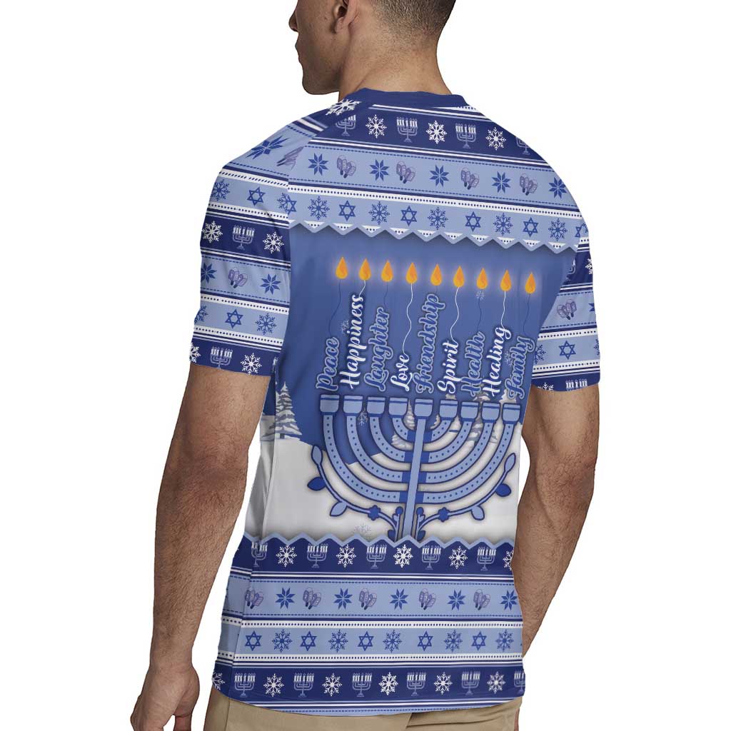 Hanukkah Christmas Rugby Jersey Love And Lights - Wonder Print Shop