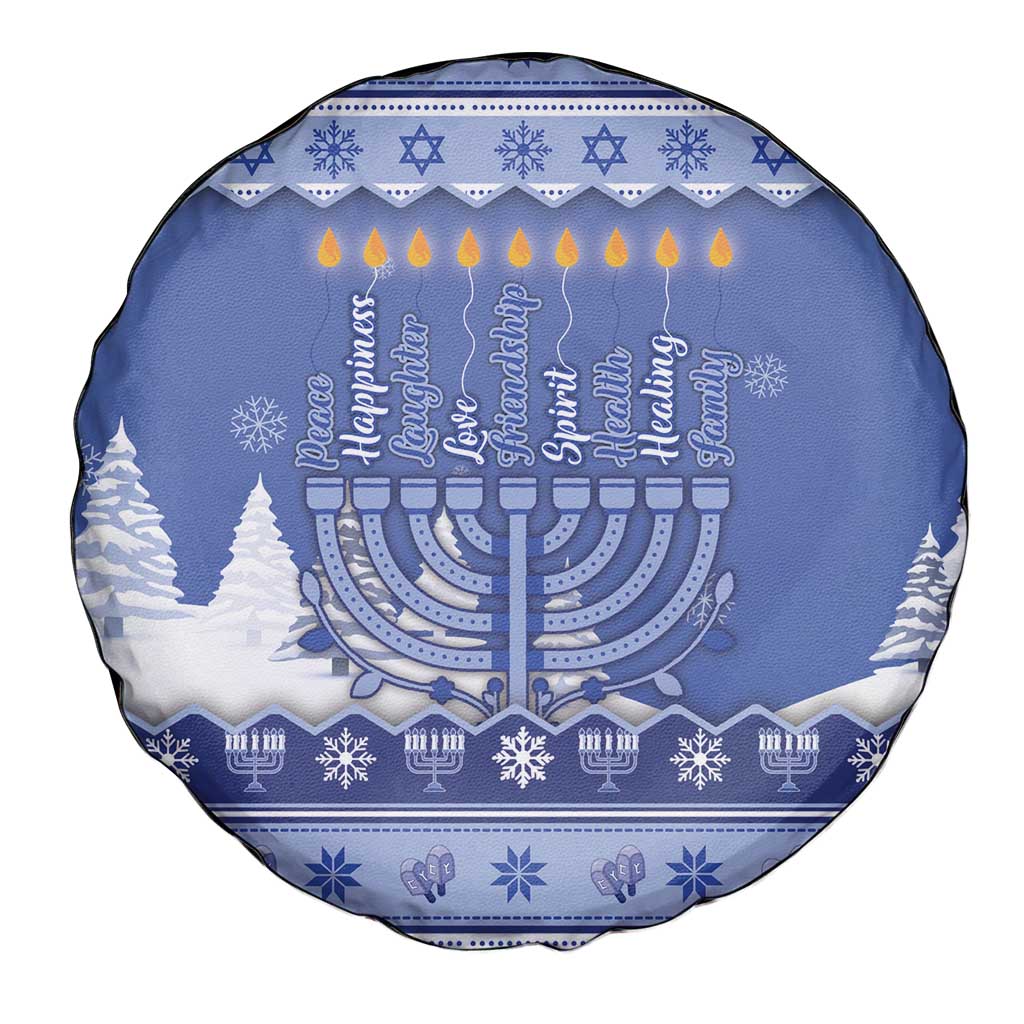 Hanukkah Christmas Spare Tire Cover Love And Lights - Wonder Print Shop