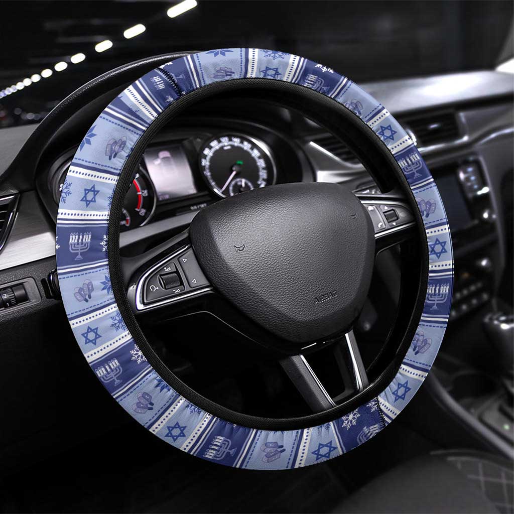 Hanukkah Christmas Steering Wheel Cover Love And Lights - Wonder Print Shop