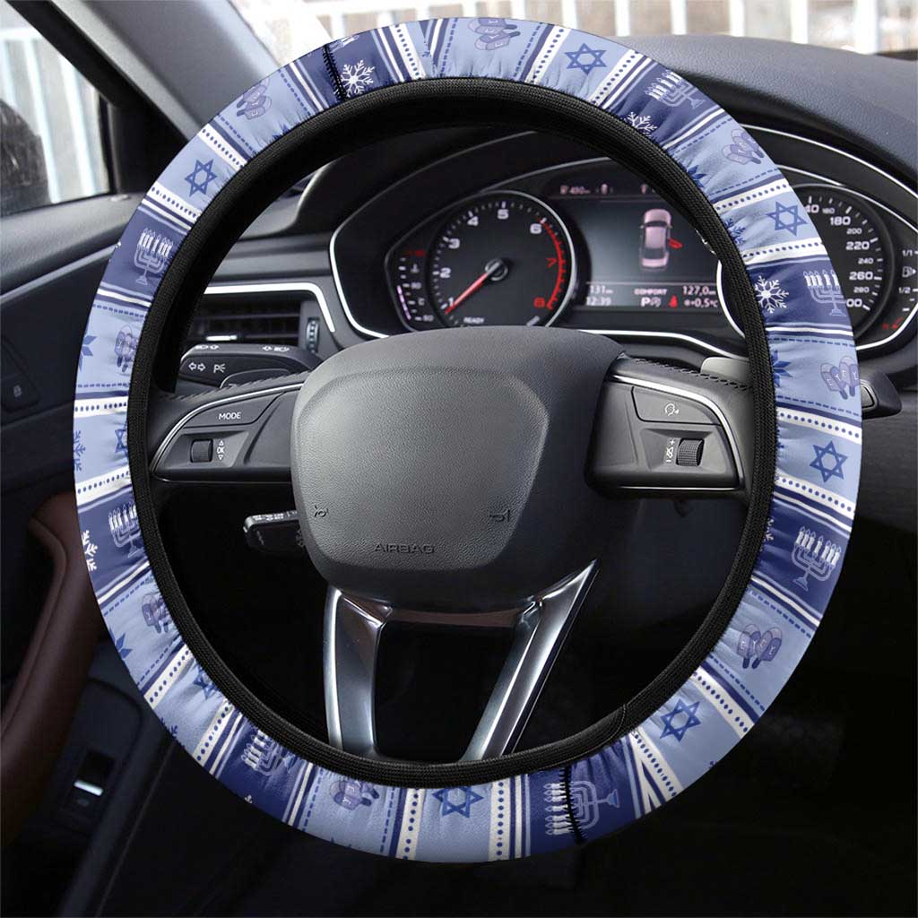 Hanukkah Christmas Steering Wheel Cover Love And Lights - Wonder Print Shop