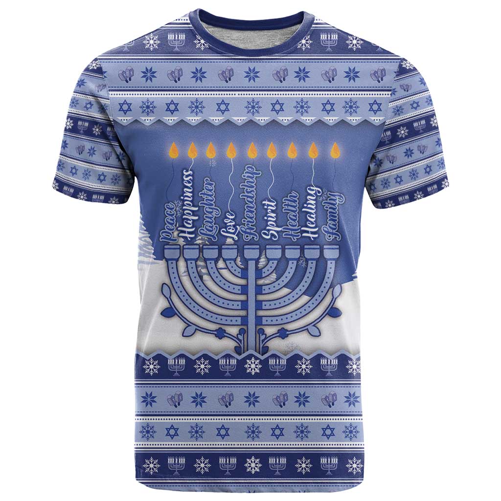 Hanukkah Christmas T Shirt Love And Lights - Wonder Print Shop