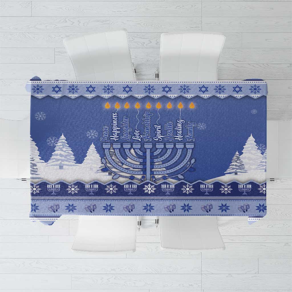 Hanukkah Christmas Tablecloth Love And Lights - Wonder Print Shop