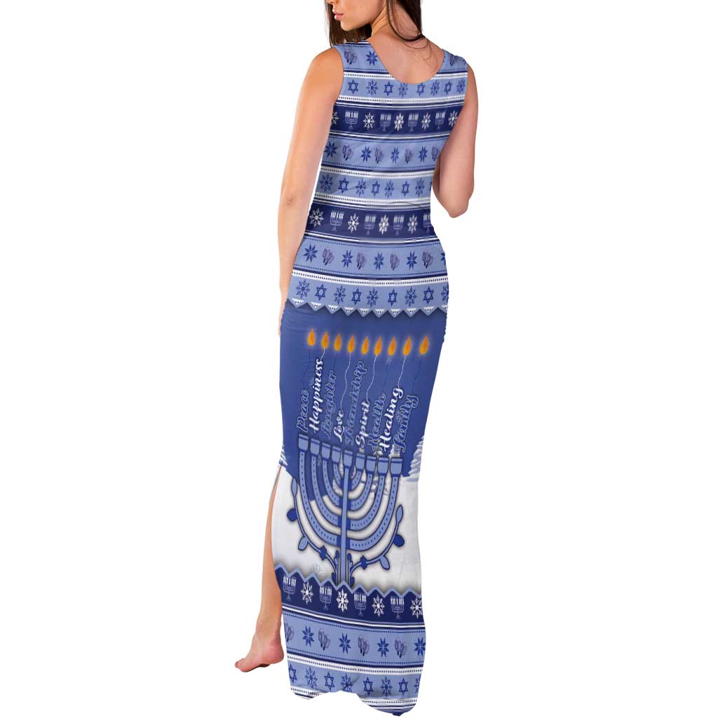 Hanukkah Christmas Tank Maxi Dress Love And Lights - Wonder Print Shop