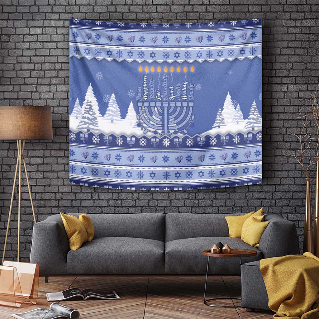 Hanukkah Christmas Tapestry Love And Lights - Wonder Print Shop