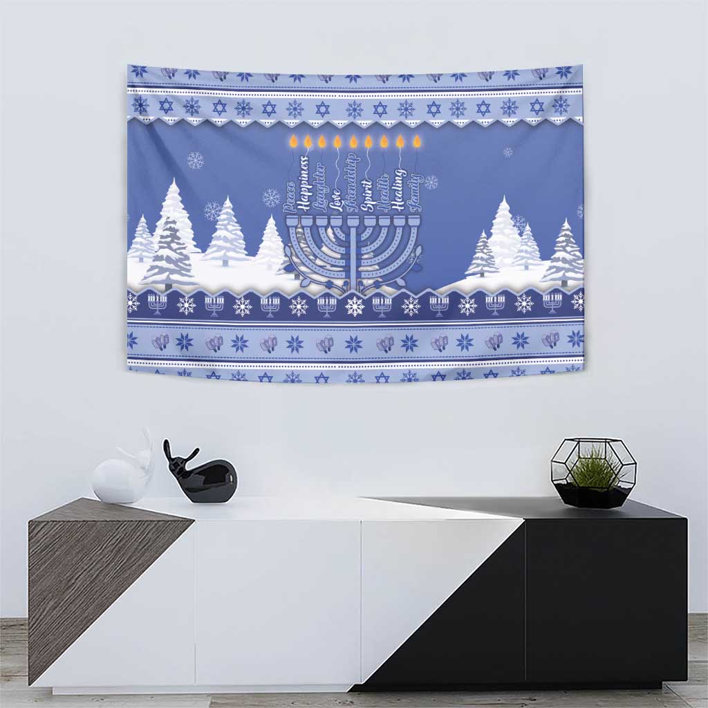 Hanukkah Christmas Tapestry Love And Lights - Wonder Print Shop