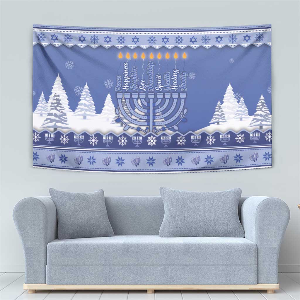 Hanukkah Christmas Tapestry Love And Lights - Wonder Print Shop
