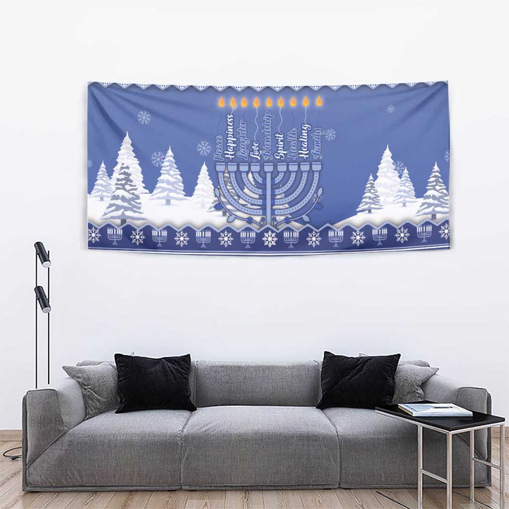 Hanukkah Christmas Tapestry Love And Lights - Wonder Print Shop