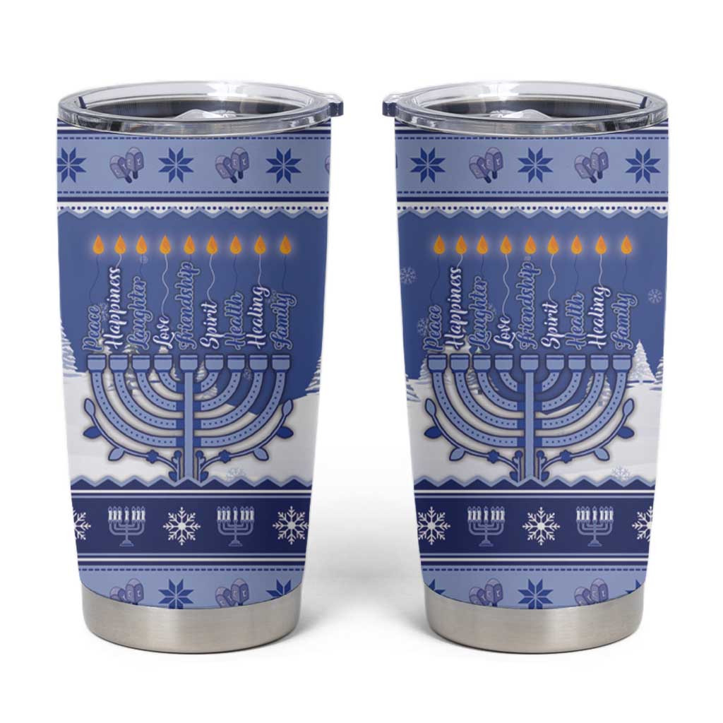 Hanukkah Christmas Tumbler Cup Love And Lights - Wonder Print Shop